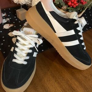 Gola Athena Black & Cream Sneakers